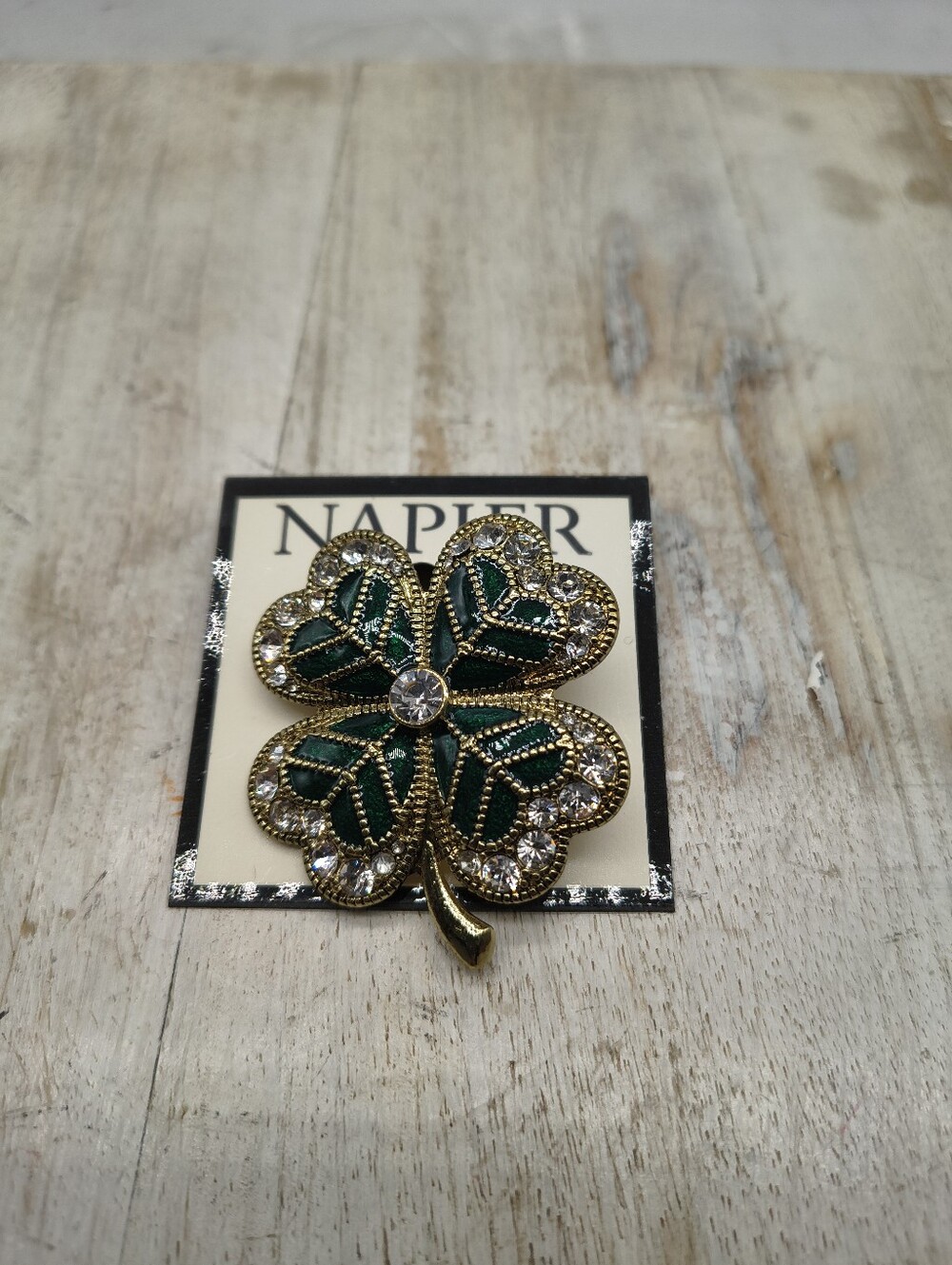 Napier Gold-tone St. Patrick's Shamrock Pin